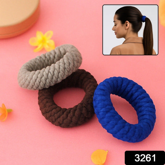 Tyre Shape Hair Rubber Bands Pack of 3 (Multicolour), Hair accessories signaturekarts