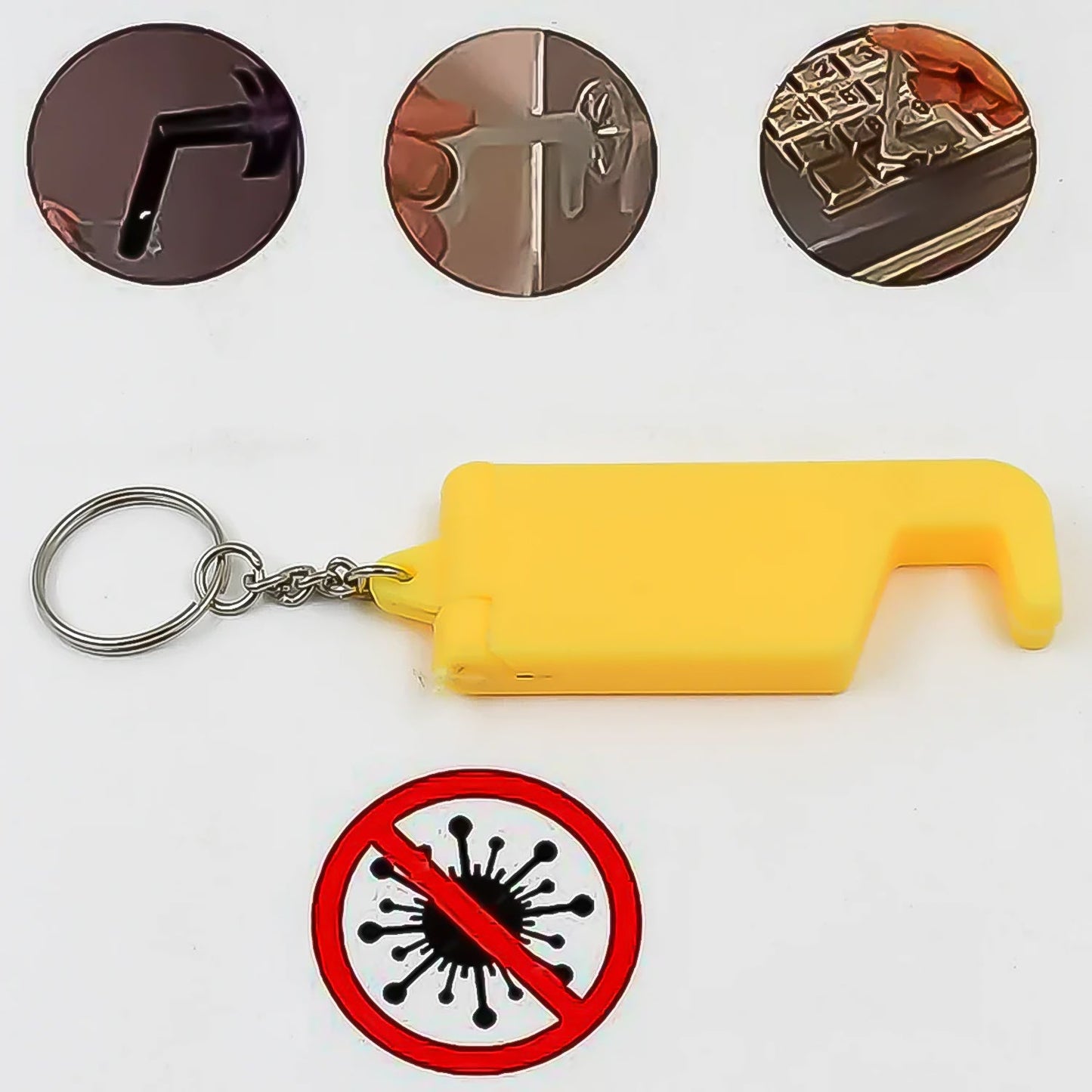 2 in 1 Plastic Keychain with Mobile Stand / Phone Holder (5 Pcs Set / Multicolor) Signature Kart