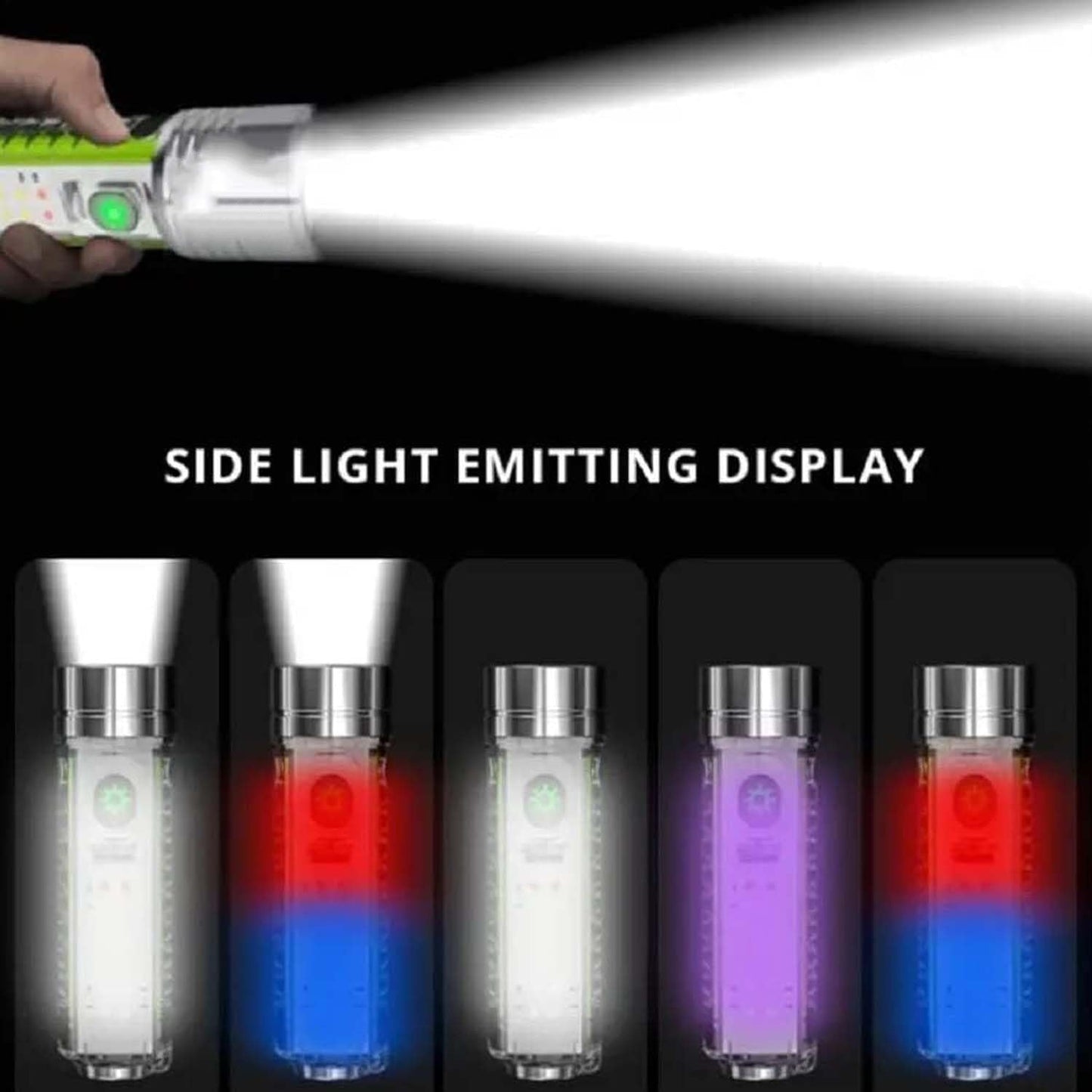Pattern Flashlight USB Flashlight Rechargeable LED Torch Light (1 Pc) signaturekarts