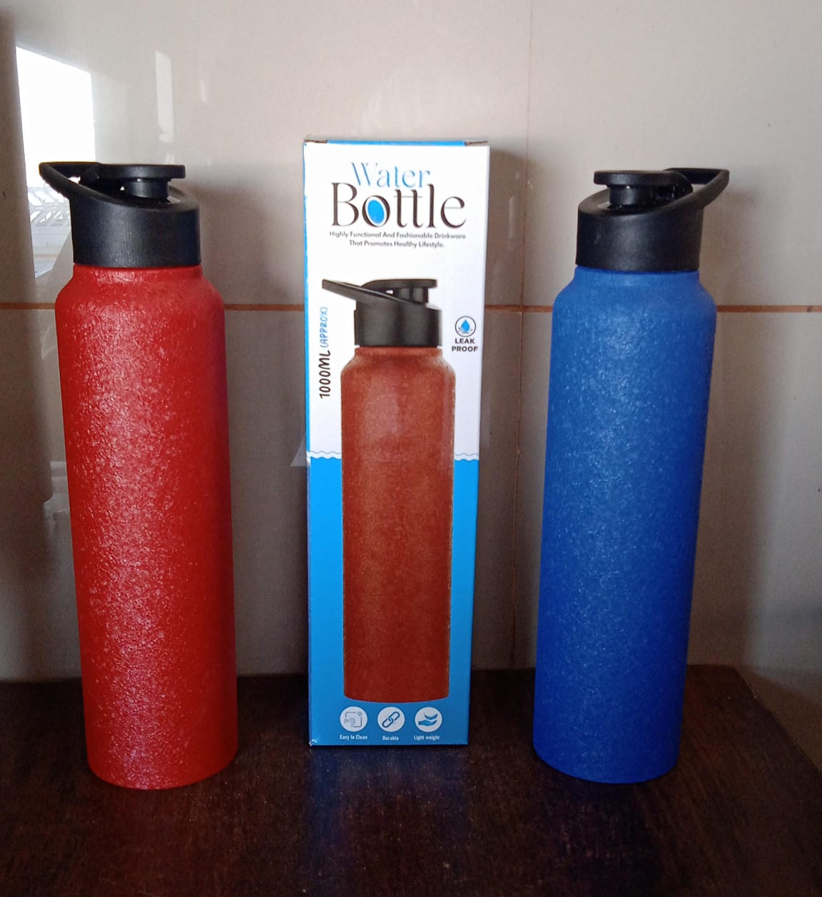 Stainless Steel Water Bottle, Fridge Water Bottle (1000ML / Mix Colour / 1 Pc) Signature kart
