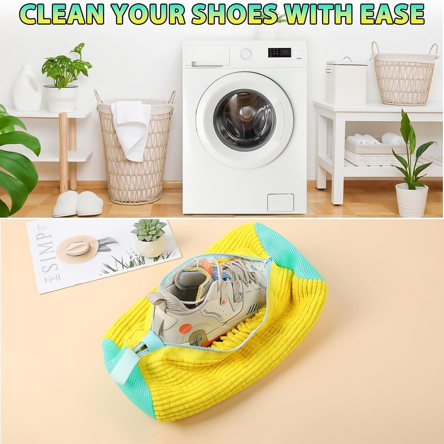 Shoe Washing Machine Bag with Microfiber Chenille Lining & Zipper (1 Pc) The Morsignaturekarts