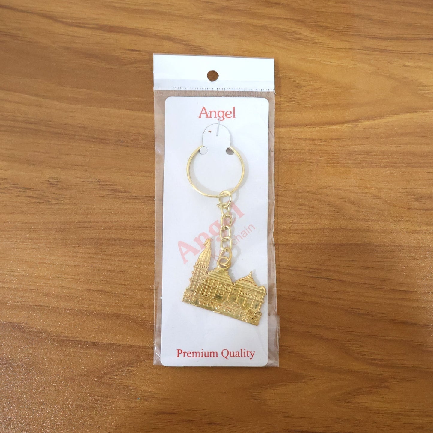 Premium Golden Metal Ram Mandir Keychain (1 Pc) The Morsignaturekarts