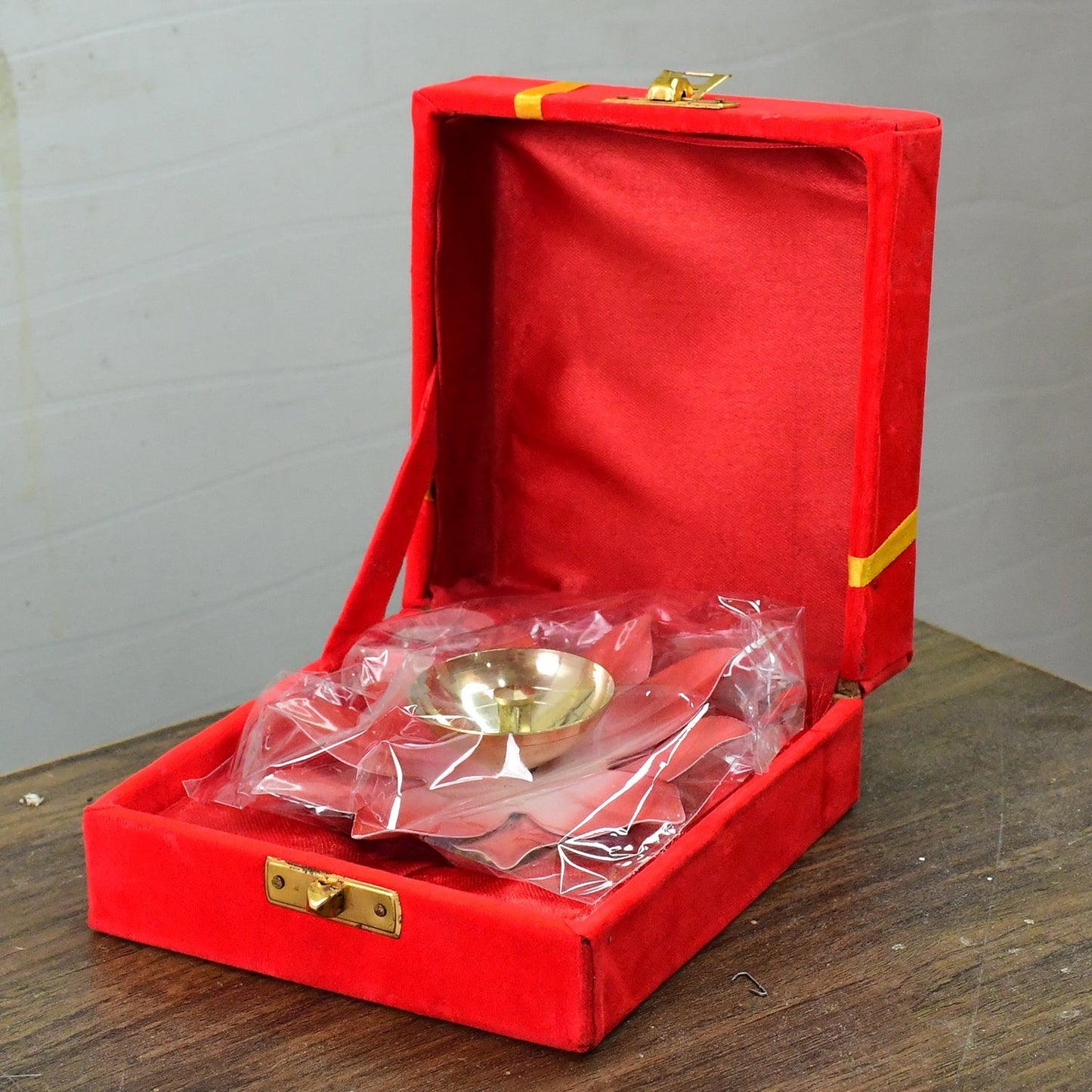 Lotus Shaped Brass Oil Diya (1 Pc) signaturekarts
