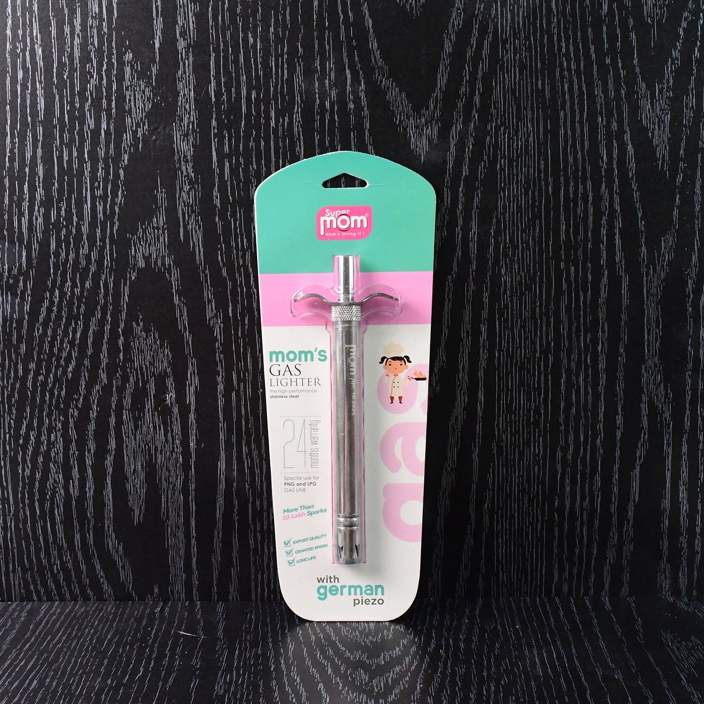Supermom Mom’s Stainless Steel Gas Lighter with German Piezo signaturekarts