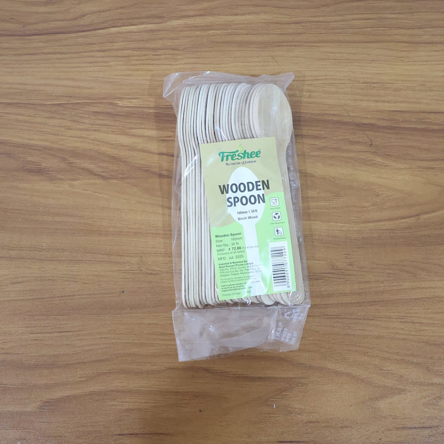 160mm Wooden Spoon – 30 Pcs Pack signaturekarts
