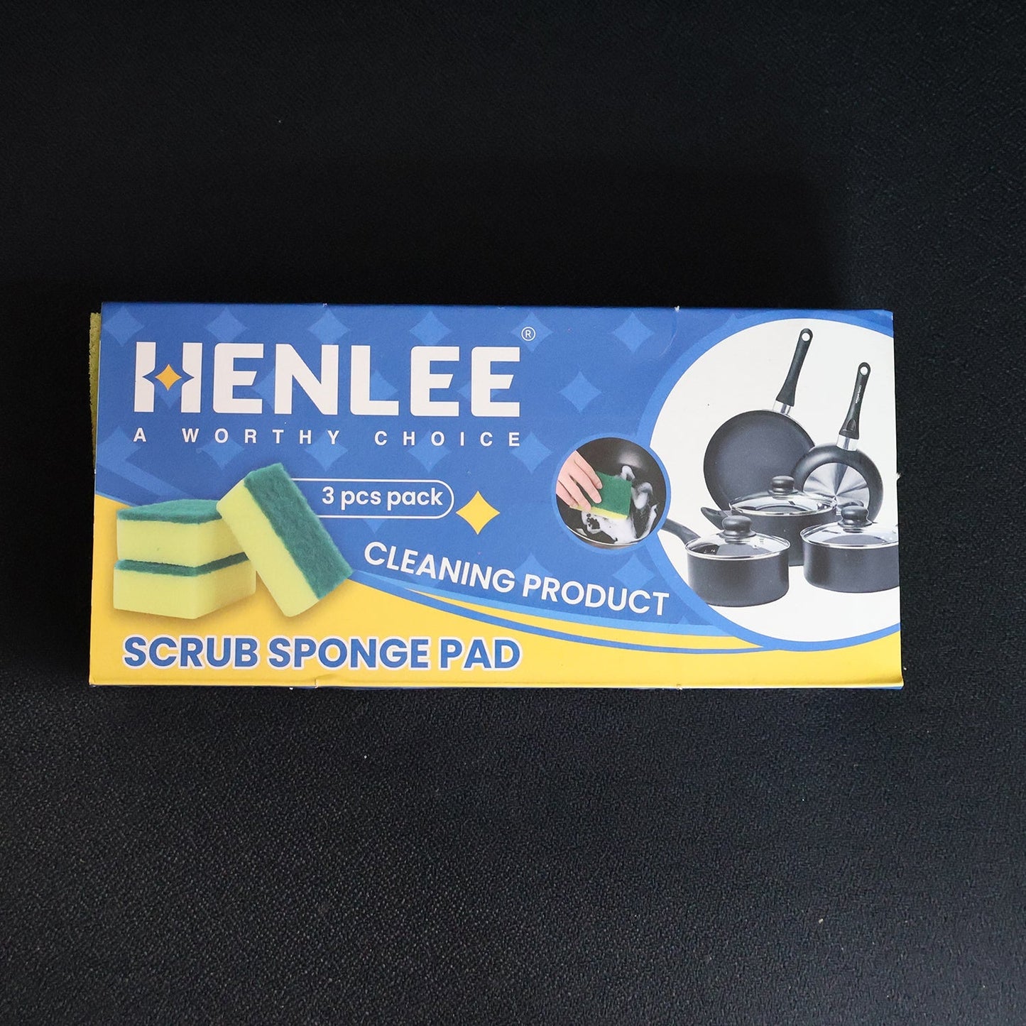 Scrub Sponge 2 in 1 PAD for Kitchen, Sink, Bathroom Cleaning Scrubber (3 Pc) Signature Kart