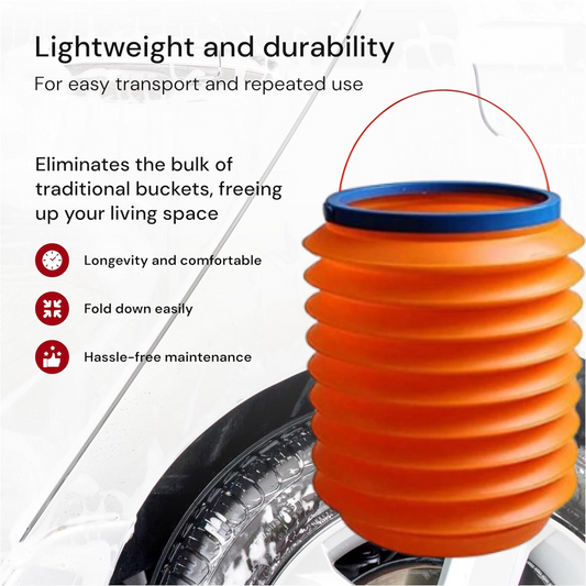 Foldable Storage Bucket , Water Container & Dustbin Multiuse Bucket For Home , Car & Kitchen Use Bucket signaturekarts