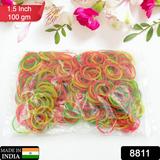 Strong & Reusable Rubber Bands: Multicolor (1.5 Inch 100 GM) signaturekarts