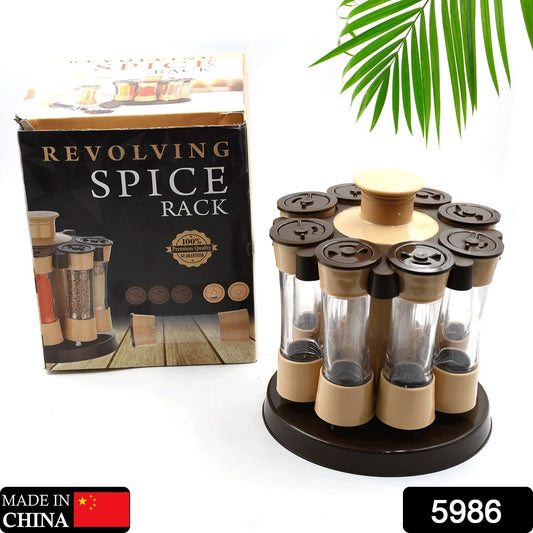 Revolving Spice Rack, 8 Spice jars with 120 ml, Condiment Set signaturekarts