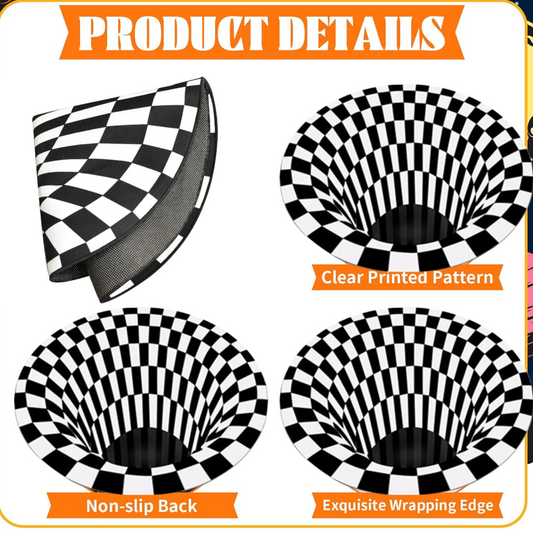 3D Space Round Carpet, Floor Mat Non-Woven Doormat (1 Pc / 78 Cm) signaturekarts