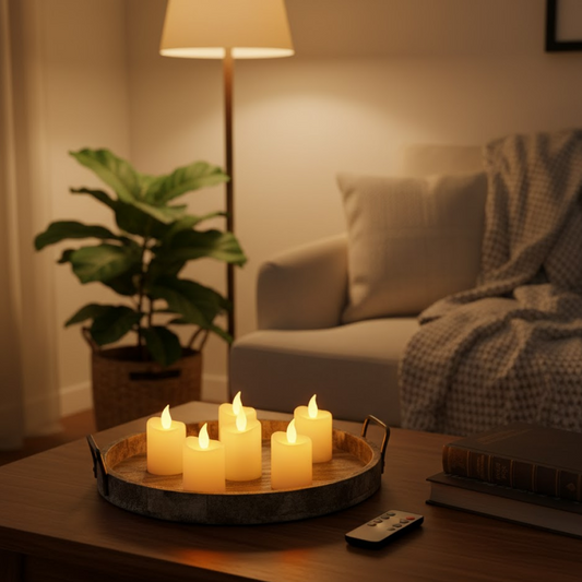Premium 6 Piece LED Flameless Candle Light Set with Remote Control signaturekarts