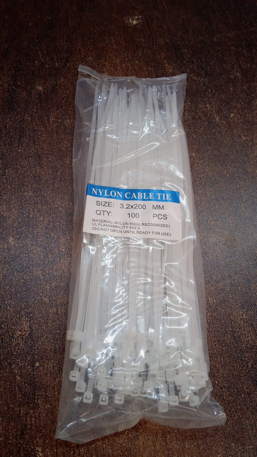 3.2×200 MM Nylon Self-Locking Cable Ties – Heavy Duty Zip Wire Tie (Pack of 100, Black) Your Brand