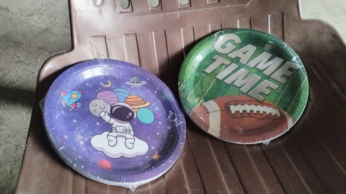 Round Plates Disposable Paper Plates Happy Birthday, Gift (10 Pcs Set / Mix Design) Signaturekarts