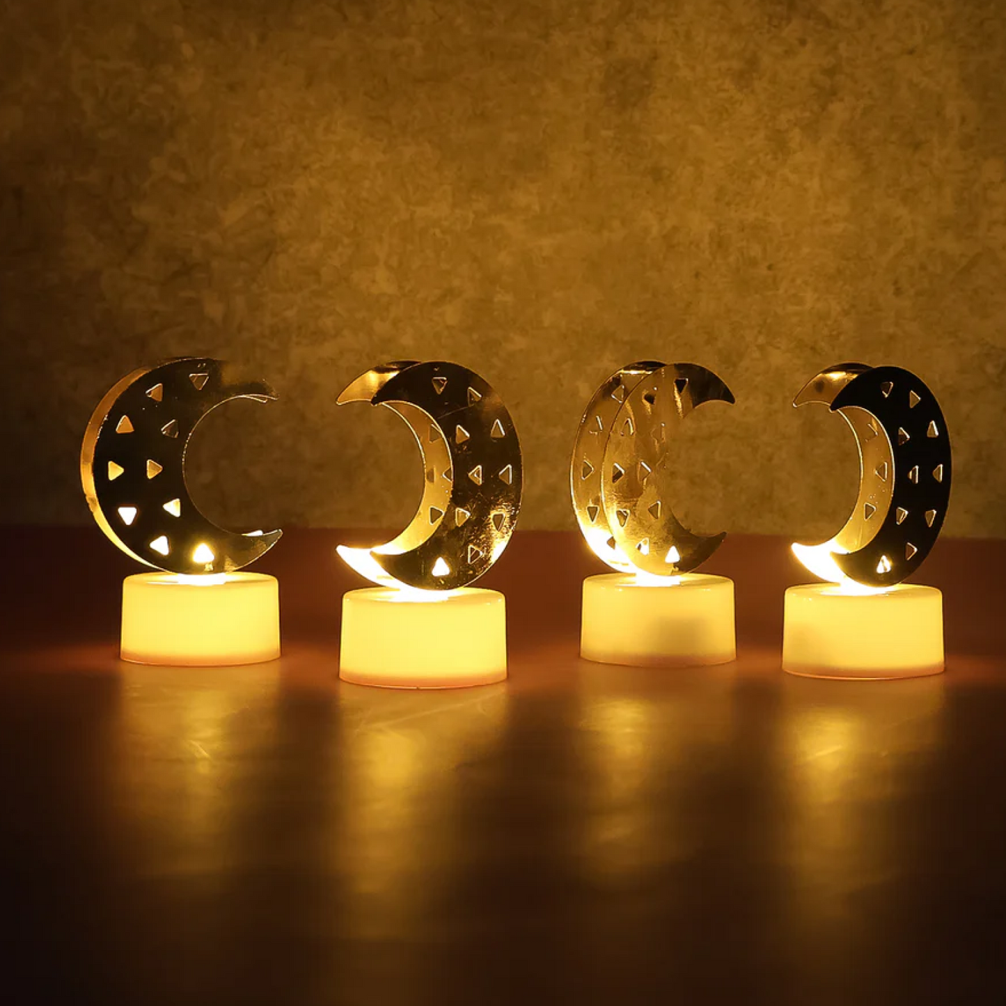 Decorative Moon Shaped Flameless LED Candles (4 Pc) signaturekarts