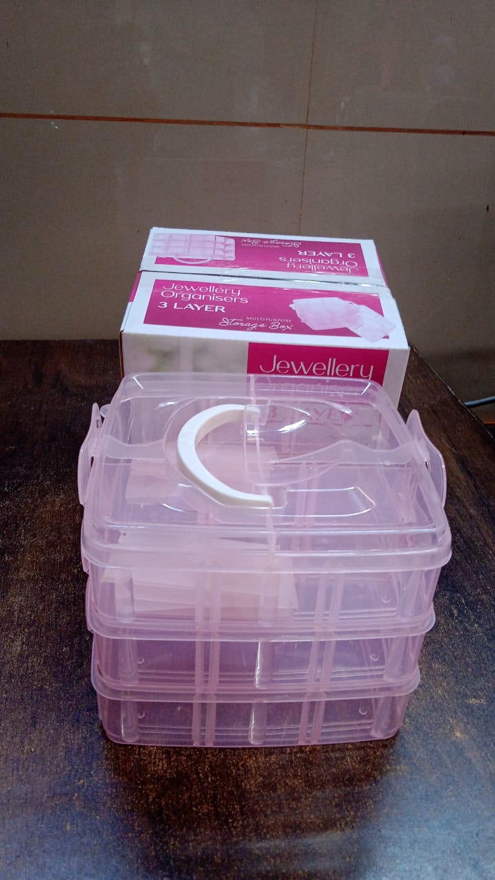 Versatile 18-Grid 3-Layer Transparent Plastic Organizer Box signaturekarts