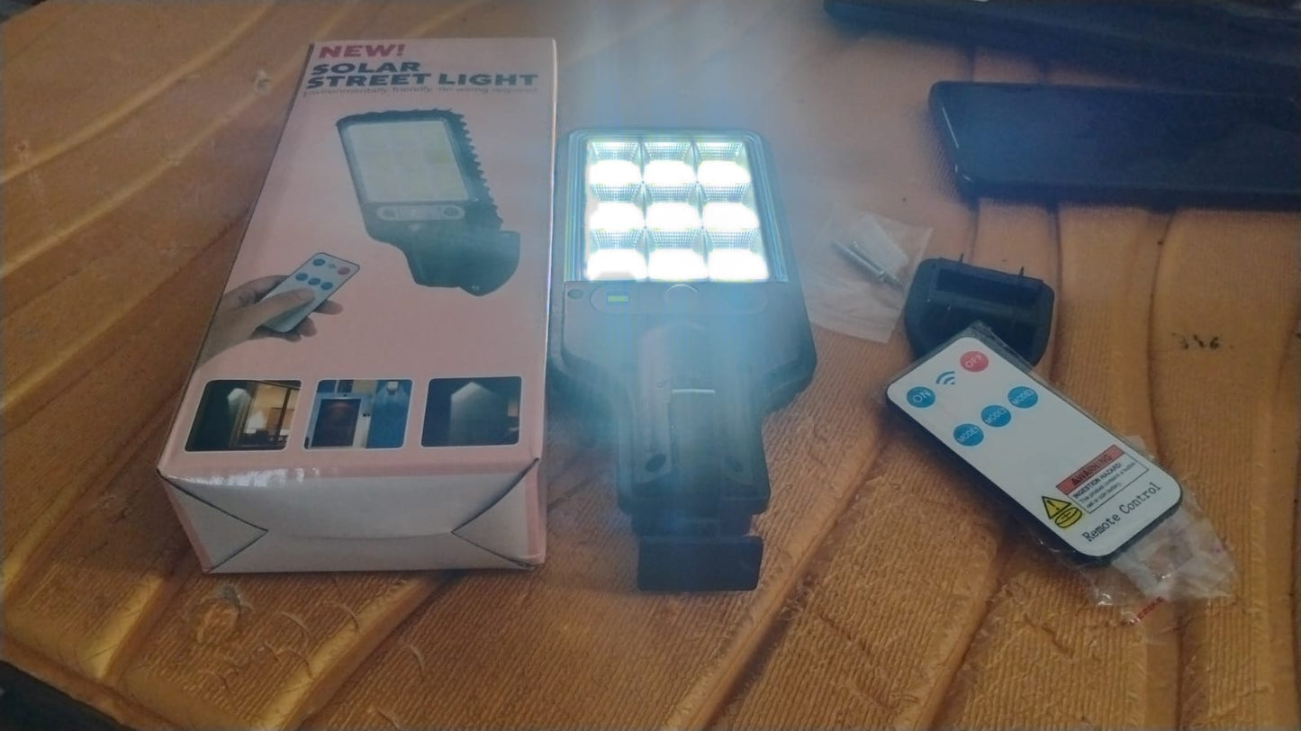 High-Power Solar LED Street Light with Motion Sensor & Remote Control Signature Kart