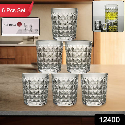 Premium Crystal-Style Glass Tumbler Set (6 Pc / 210 ML) Signaturekarts