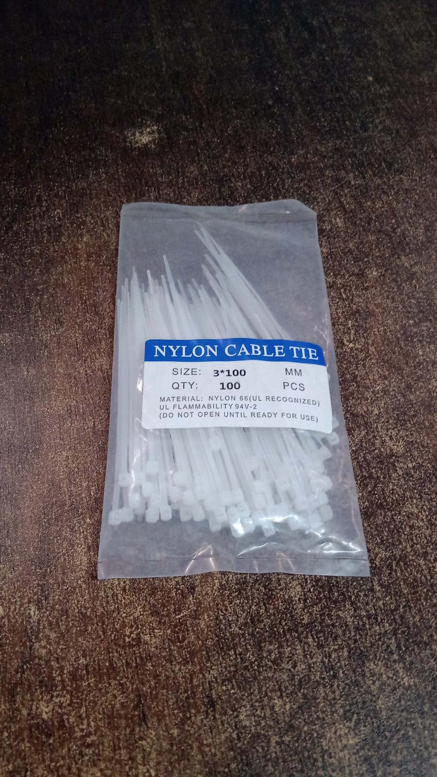 3×100 MM Nylon Self-Locking Cable Ties – Heavy Duty Zip Wire Tie (100 Pc) Your Brand
