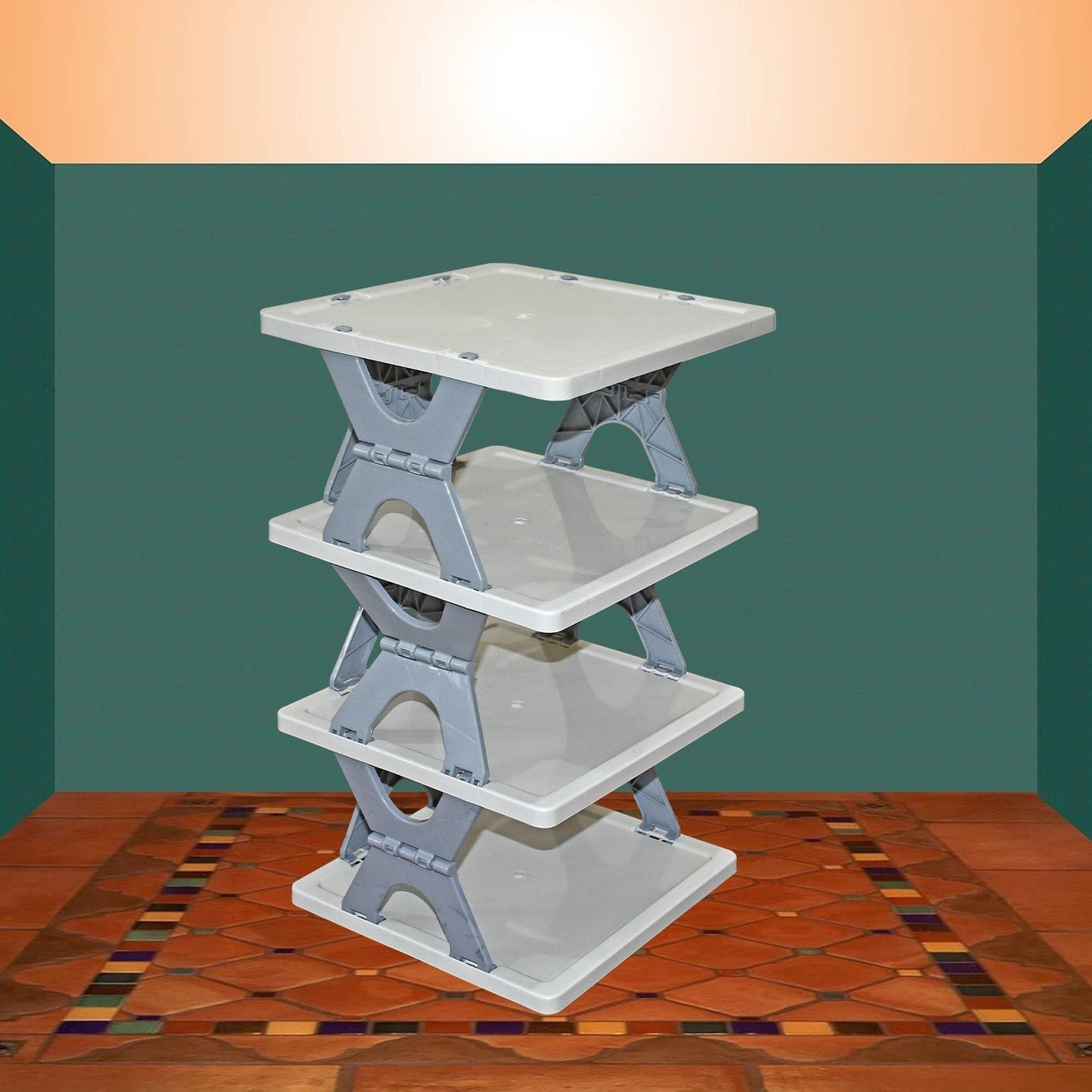 Foldable Shoe Rack (1 Pc, 4 Layers): Space-Saving, Entryway Storage signaturekarts
