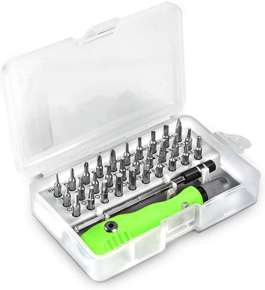 32 in 1 Mini Screwdriver Bits Set with Magnetic Flexible Extension Rod signaturekarts