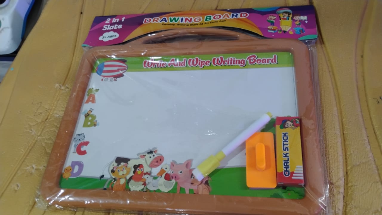 2-in-1 Double-Sided Write and Wipe Educational Drawing Board for Kids (1 Set) Signature Kart