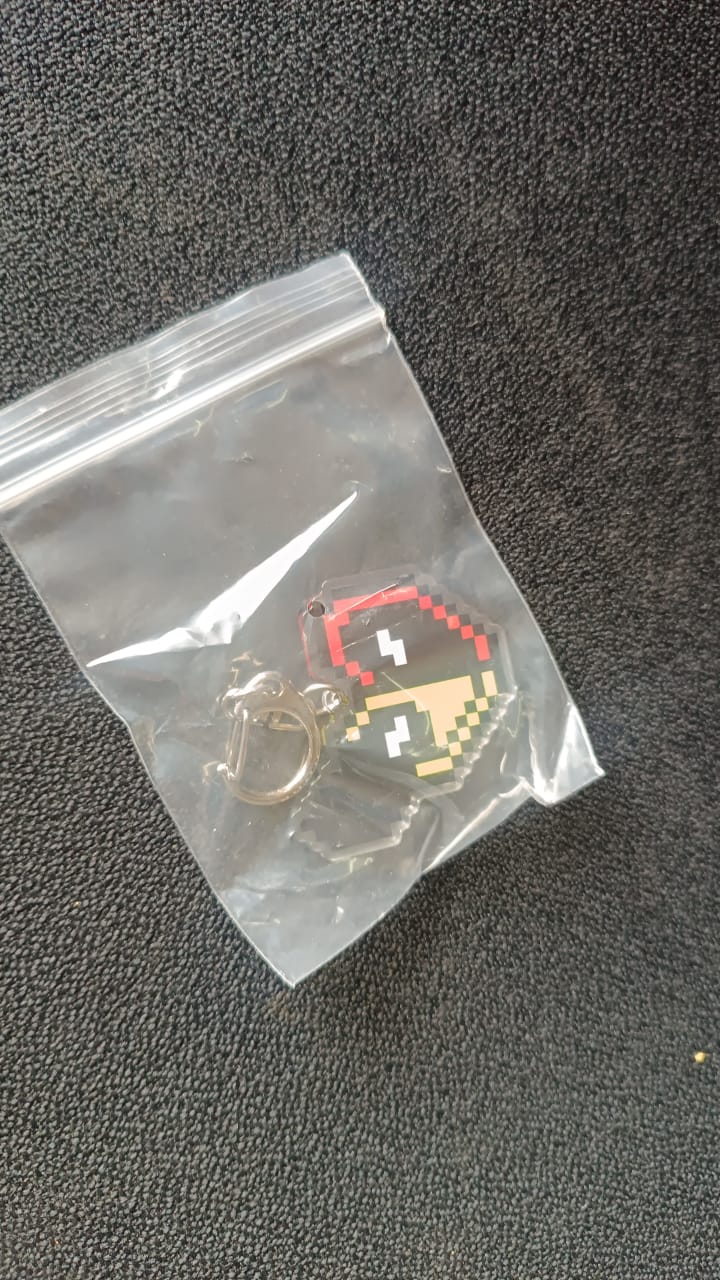 Pixel Style Acrylic Cartoon Keychain with Funky Design (1 Pc) signaturekarts