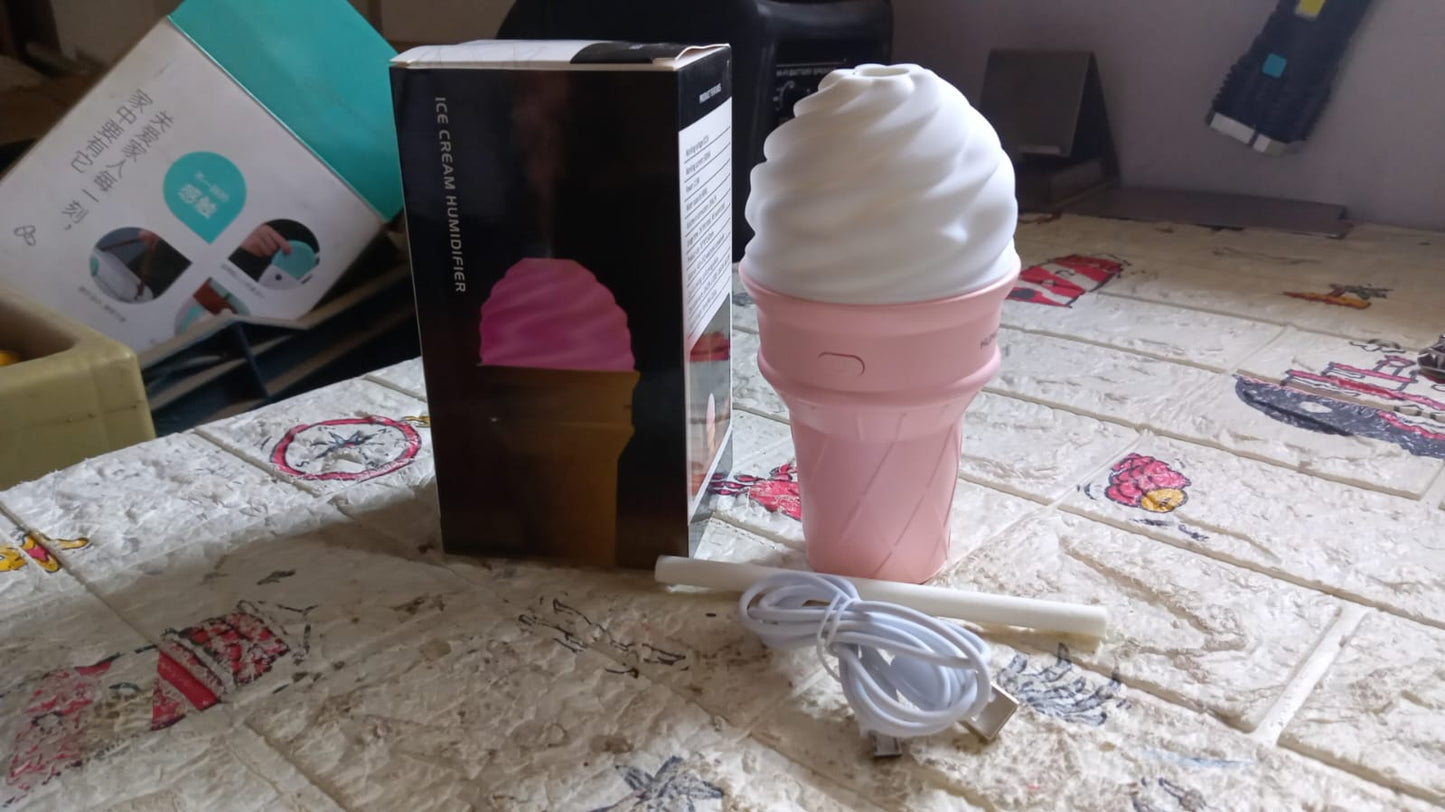 Ice Cream Design LED Humidifier for Freshening Air & Fragrance (Multicoloured) signaturekarts