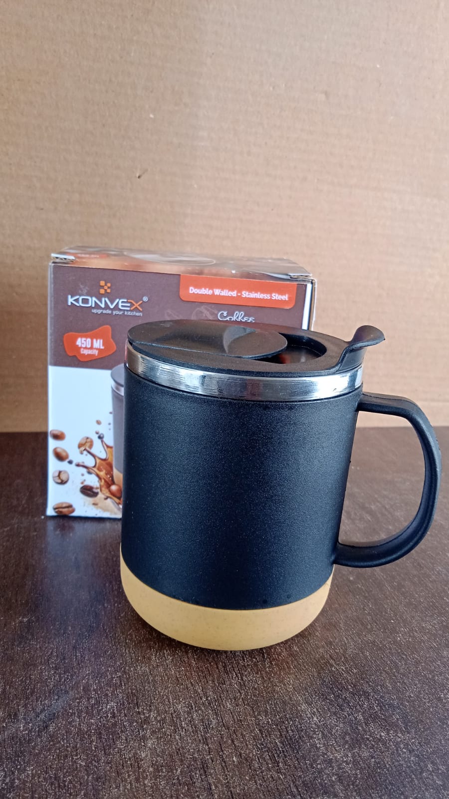 Insulated Coffee Mug with Spill-Proof Lid (Approx 450ML & 1 Pc) Signature kart