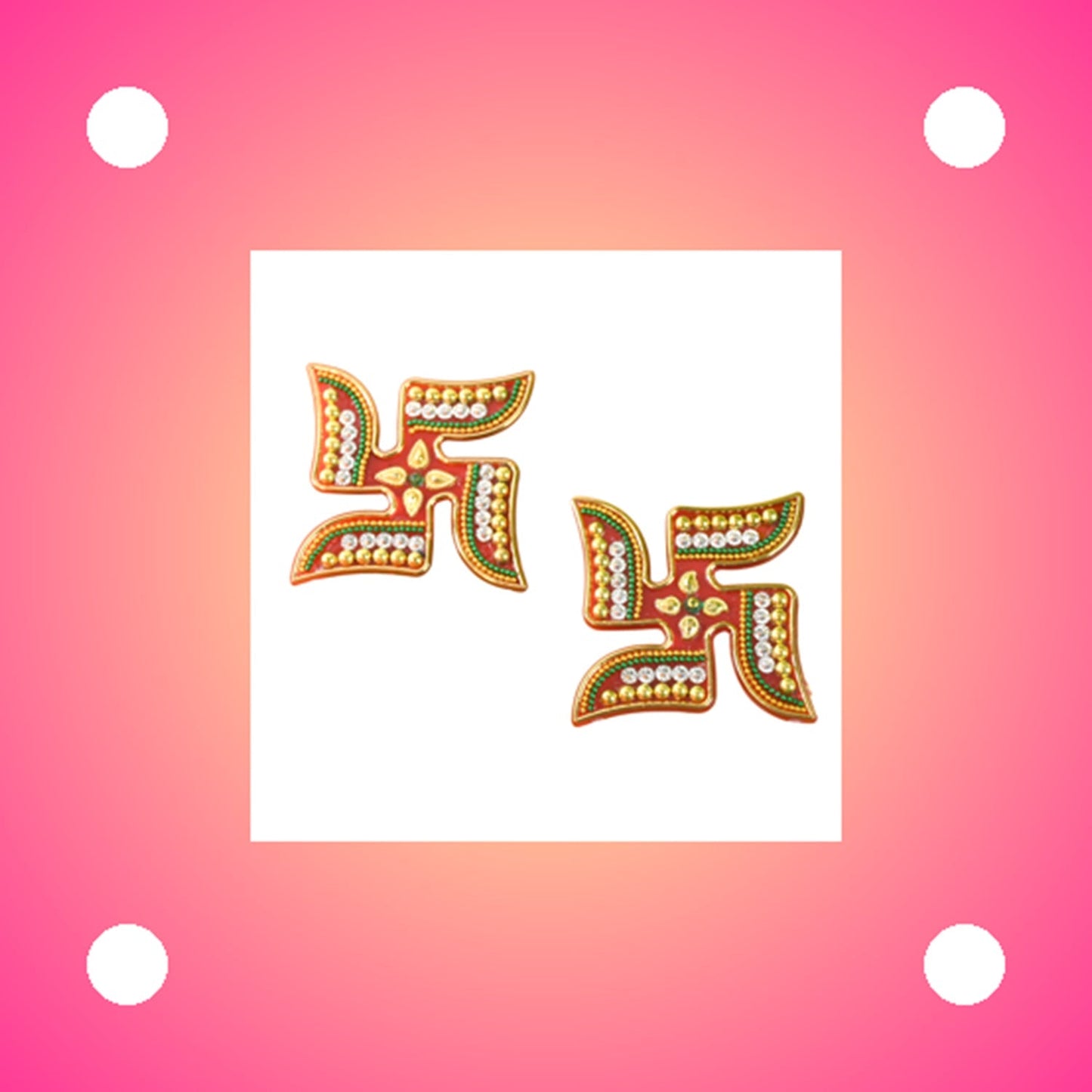 Decorative Swastik Sticker (2Pc Set) Signature kart