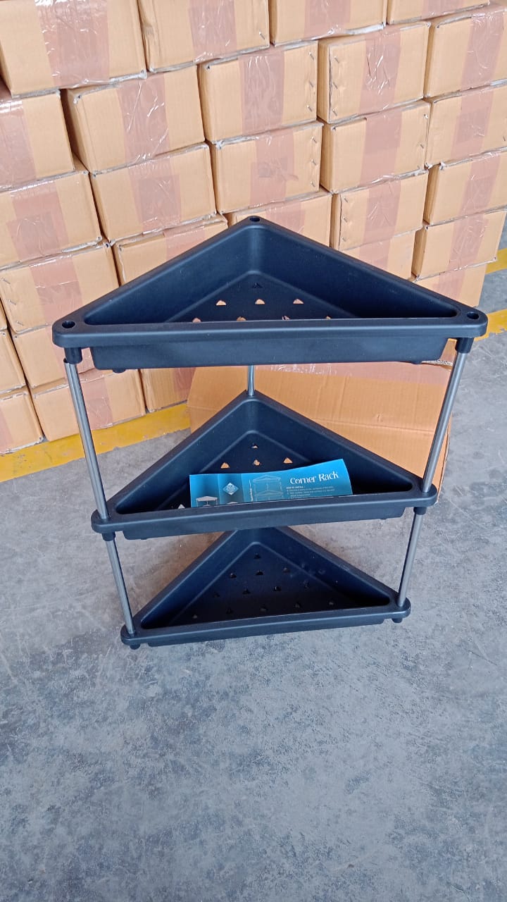 3-Layer Multipurpose Plastic Corner Storage Rack Signature kart