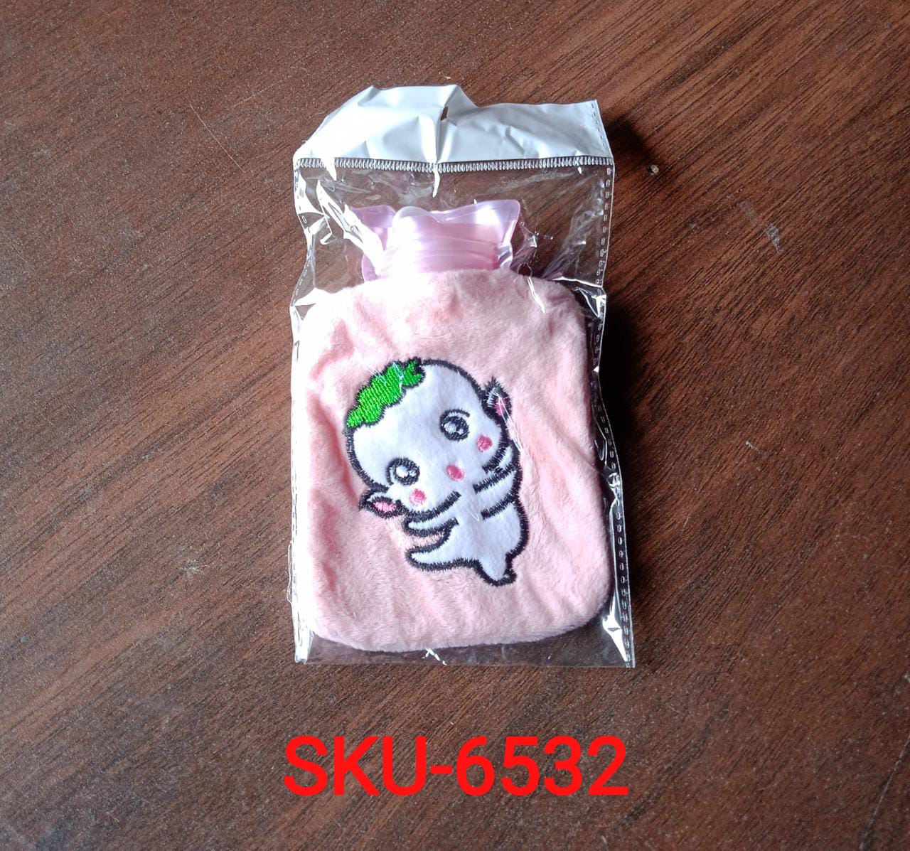 Pink Cartoon Small Hot Water Bag with Cover for Pain Relief signaturekarts