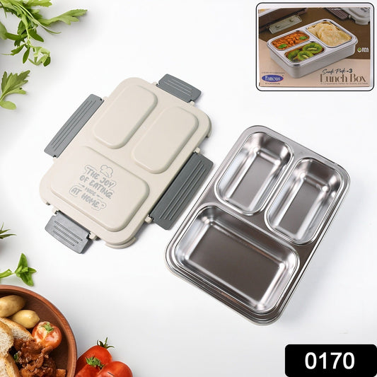 3-Compartment Stainless Steel Lunch Box (1 Pc) Signature kart