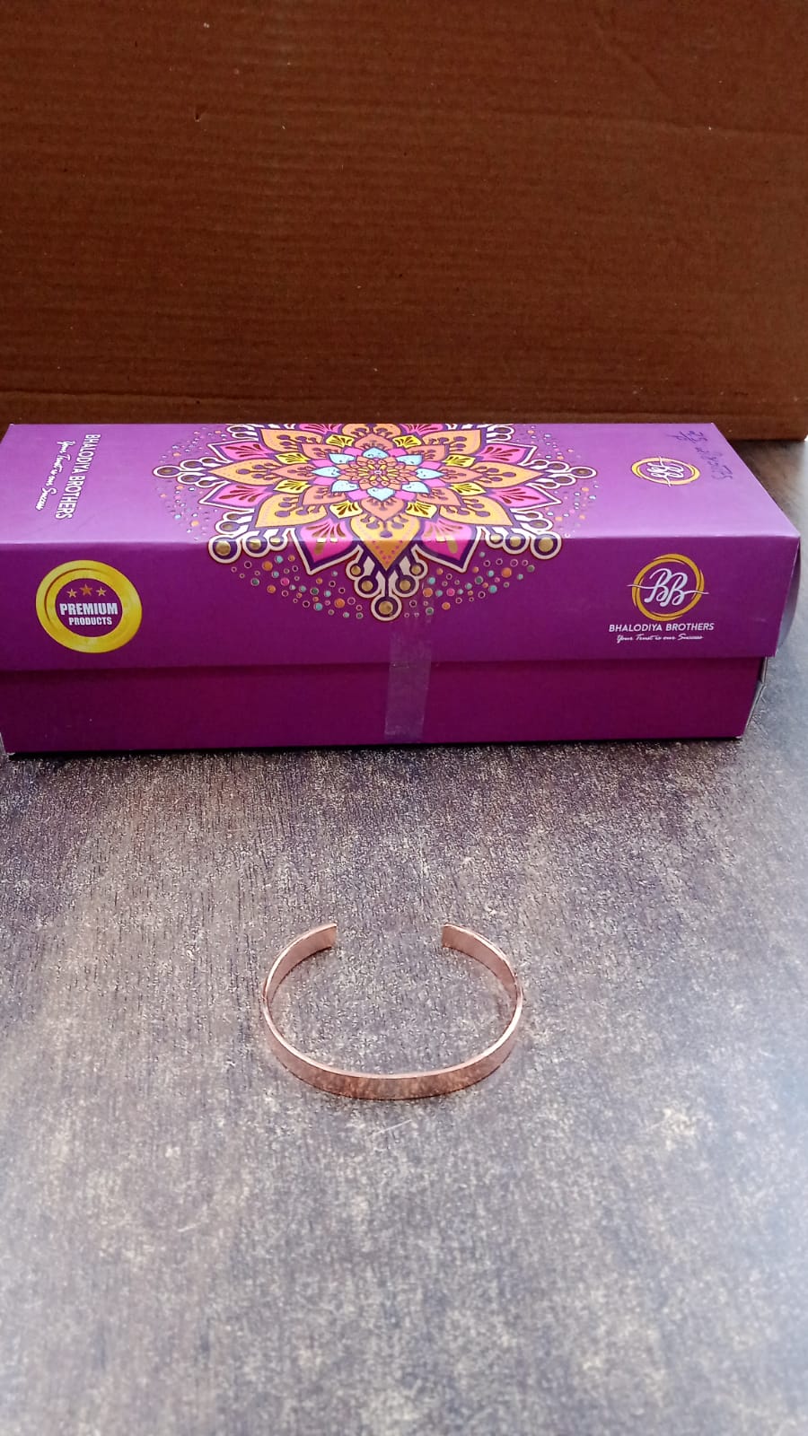 Elegant Rose Gold-Plated Open Cuff Bracelet Kada (1 Pc) Signature Kart