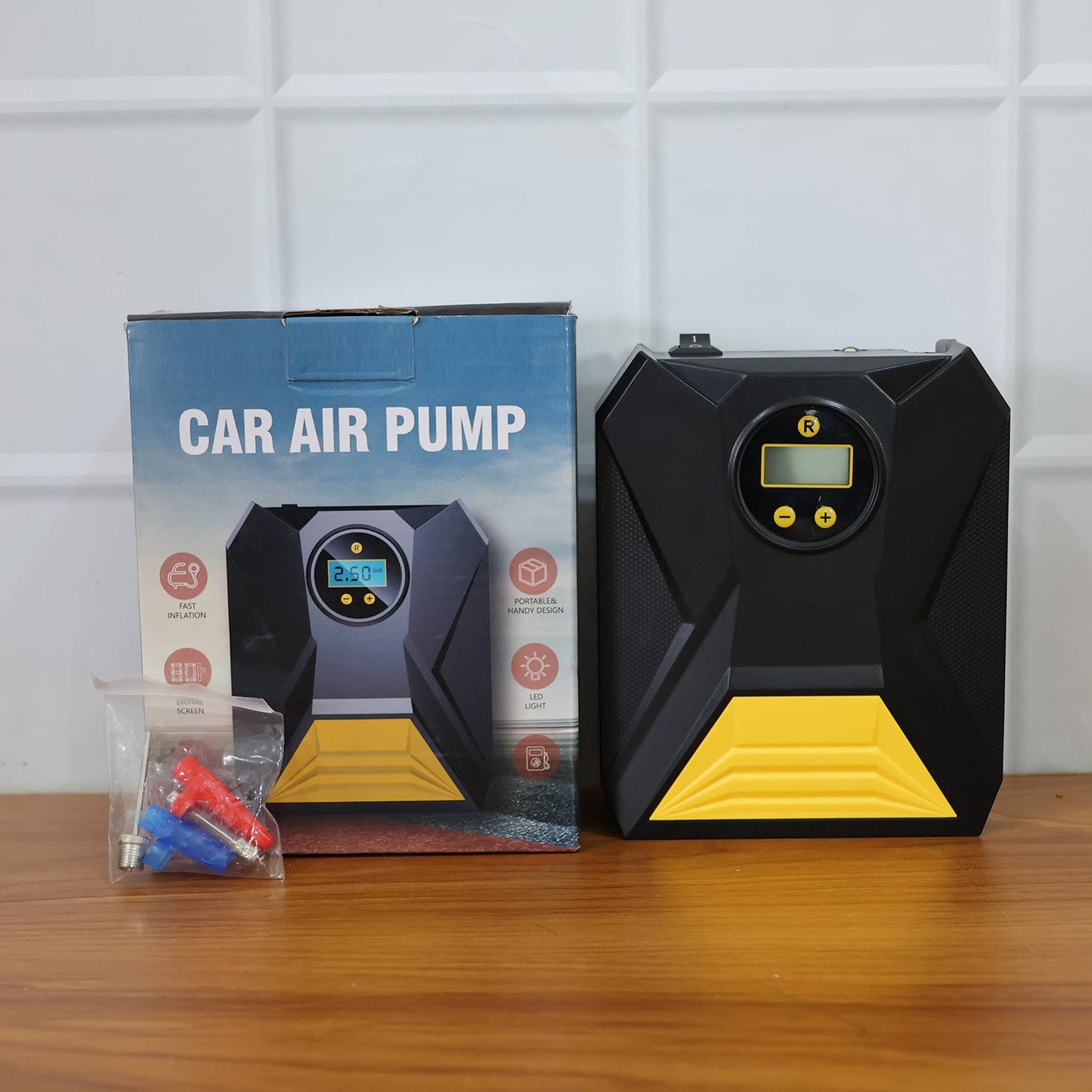 Mini Digital Portable Car Tyre Air Compressor - (1 Pc) signaturekarts