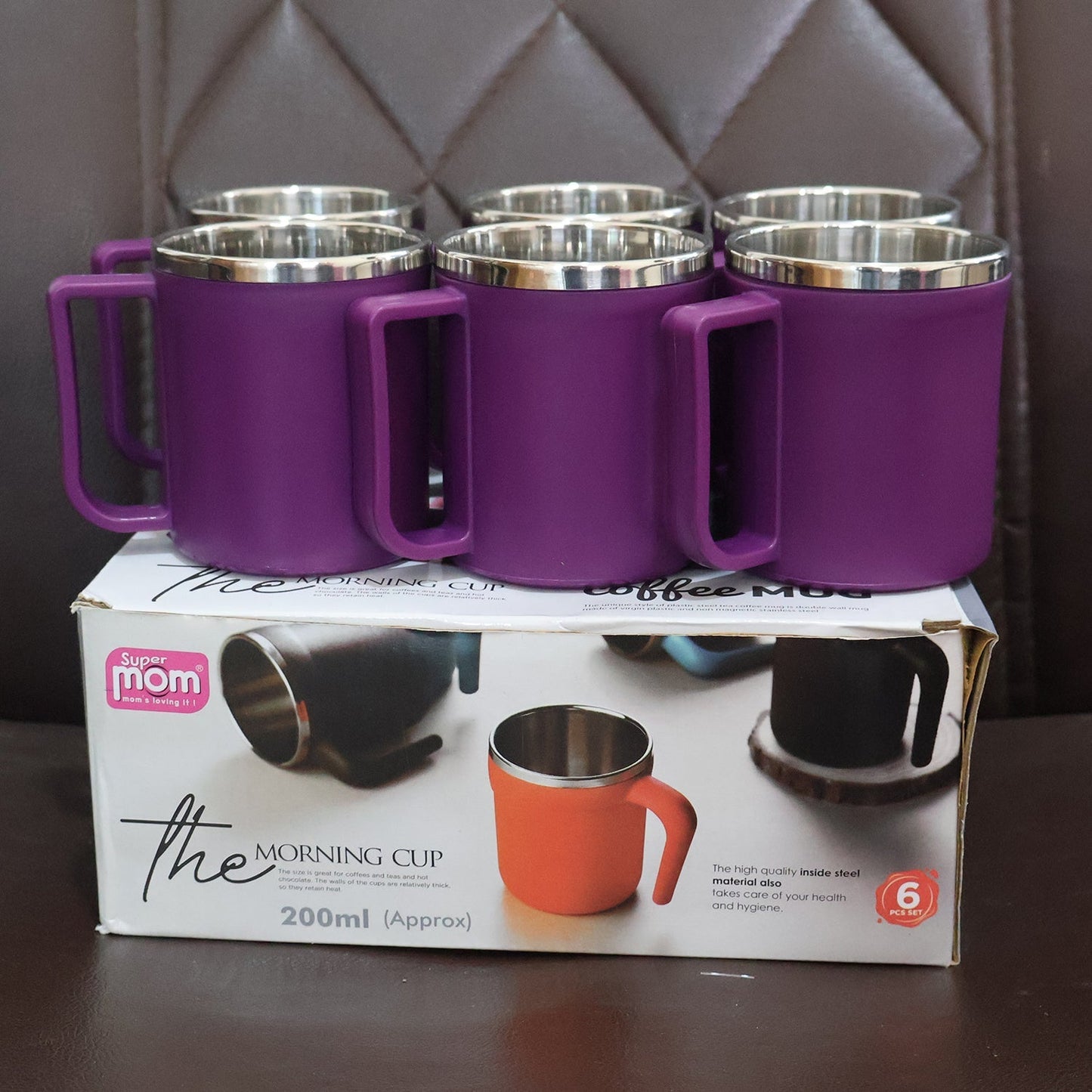 Supermom Stainless Steel Inner Coffee Mug Set (200ML / 6 Pc) signaturekarts