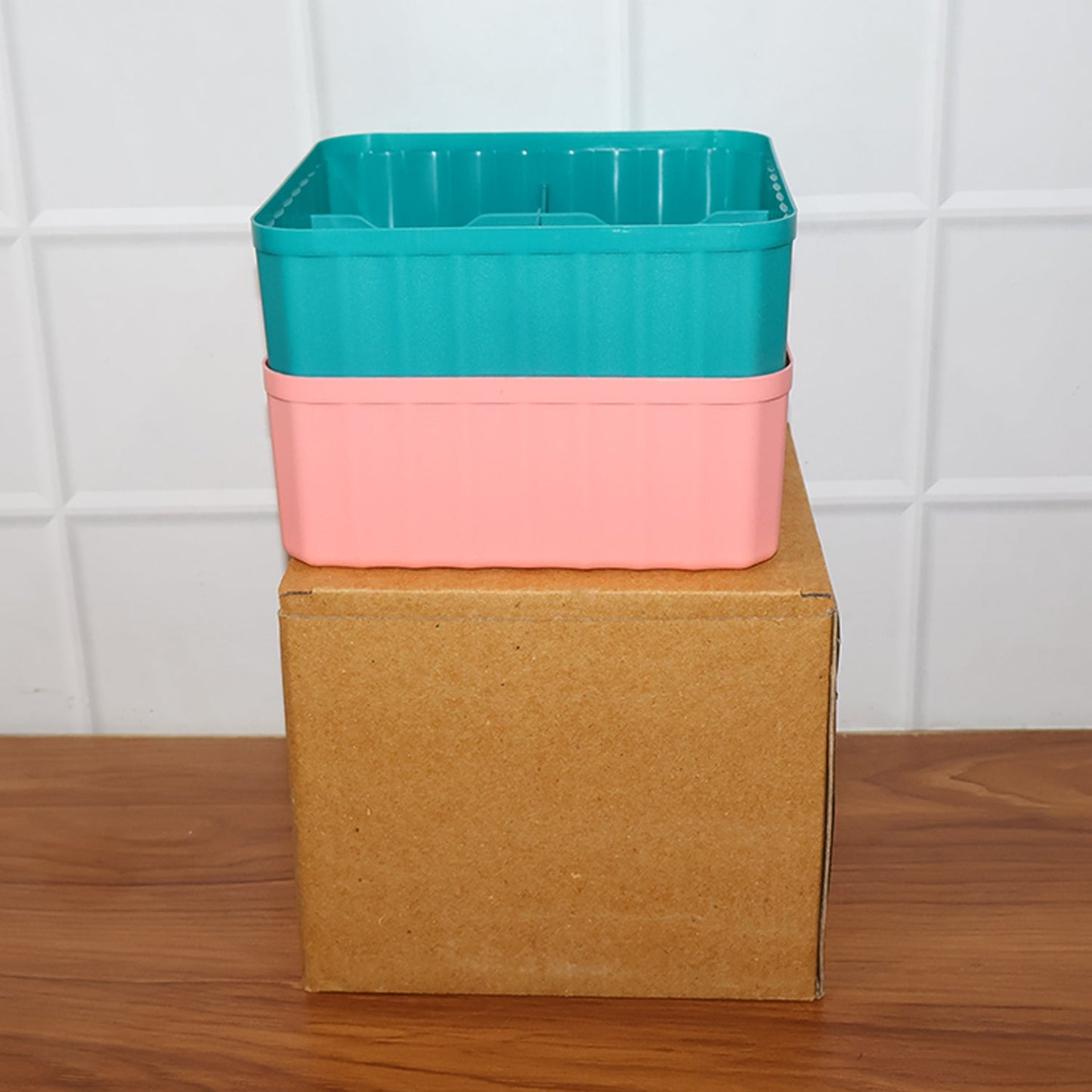 Square Organizer Box with 6 Compartments (Set of 2) The Morsignaturekarts