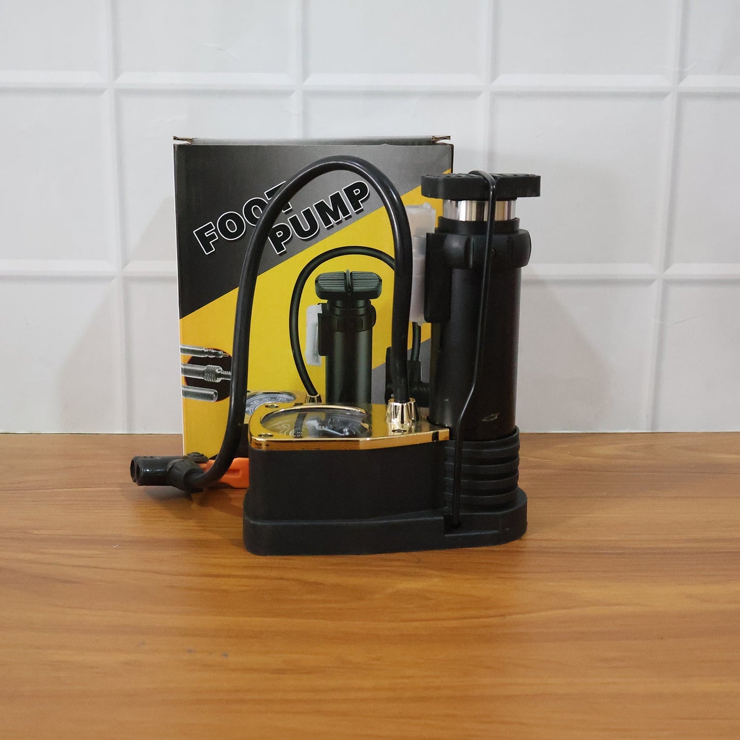 Portable High Pressure Foot Air Pump with Needle (1 Pc) Signaturekarts