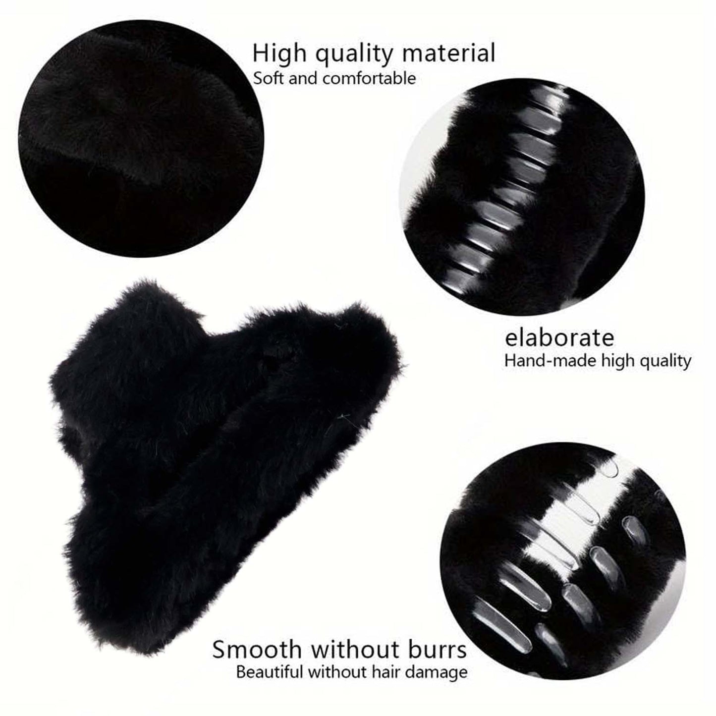 Big-Size Soft Faux Fur Hair Claw Clips (1 Pc) signaturekarts