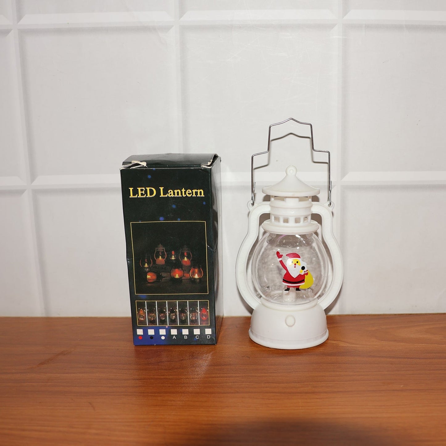 Mini LED Decorative Lantern with Santa Figurine & Handle (1 Pc) signaturekarts