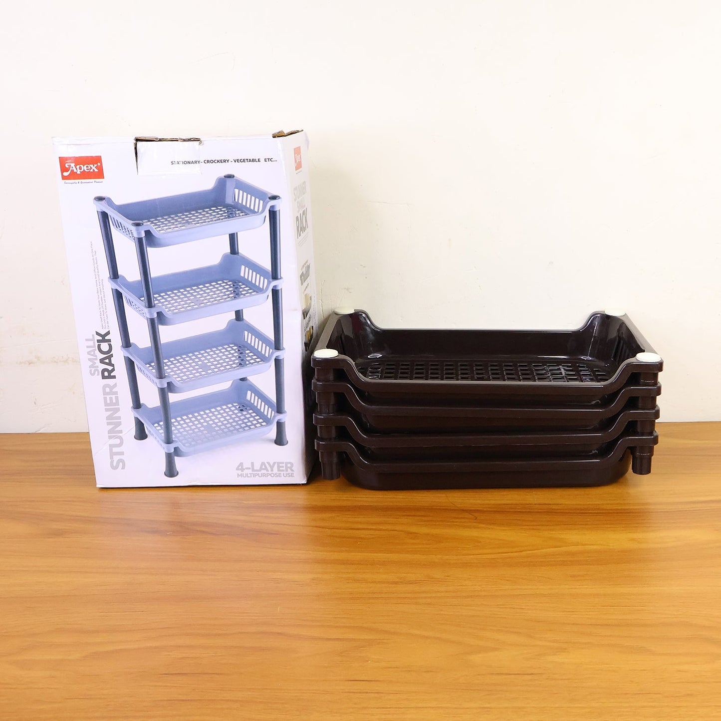 Apex 4-Layer Small Multipurpose Plastic Storage Rack signaturekarts