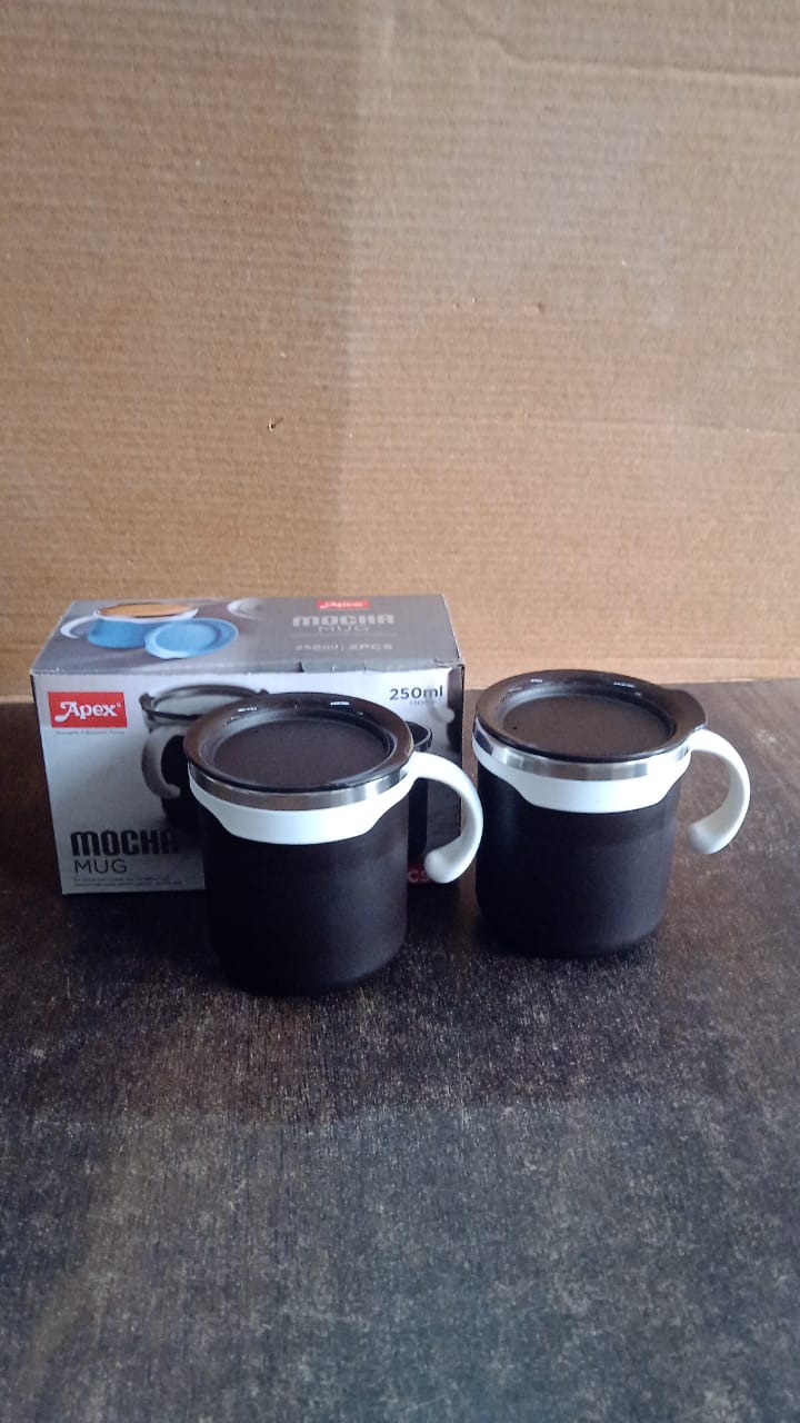 2 Pcs Premium Mocha Mug Set 250 ml Signature Kart