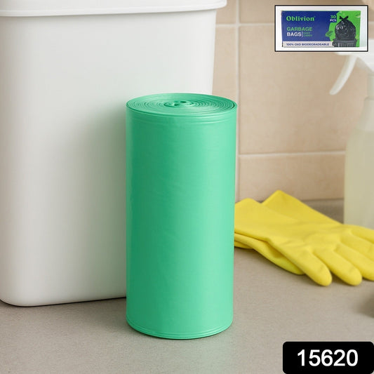 Bio-degradable Eco Friendly Garbage / Trash Bags Rolls (19" x 21") (Green) signaturekarts