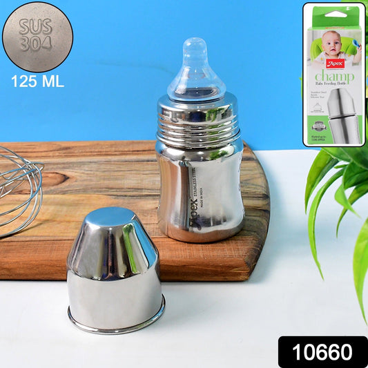 Apex Premium Stainless Steel Baby Feeding Bottle (125 ML / 1 Pc) signaturekarts