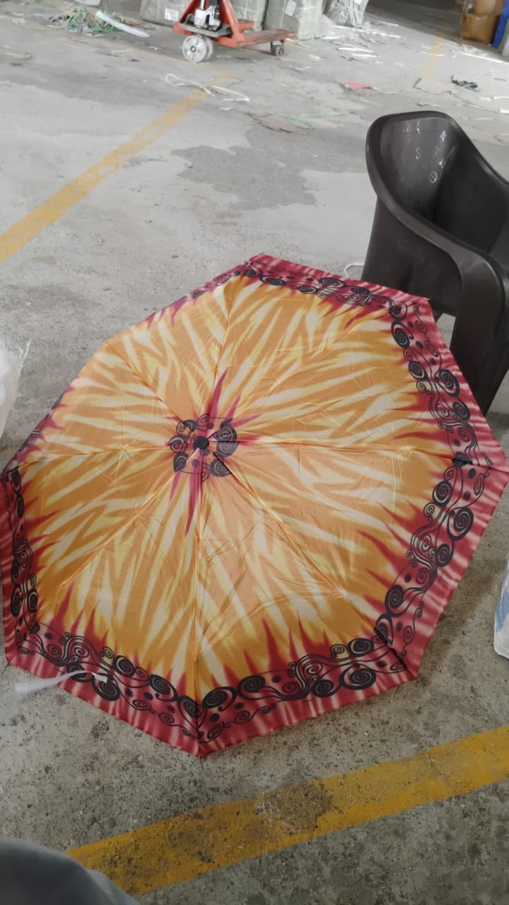 3-Fold Sun & Rain Protective Solid Foldable Umbrella, (1 Pc / Mix Design) Signature Kart