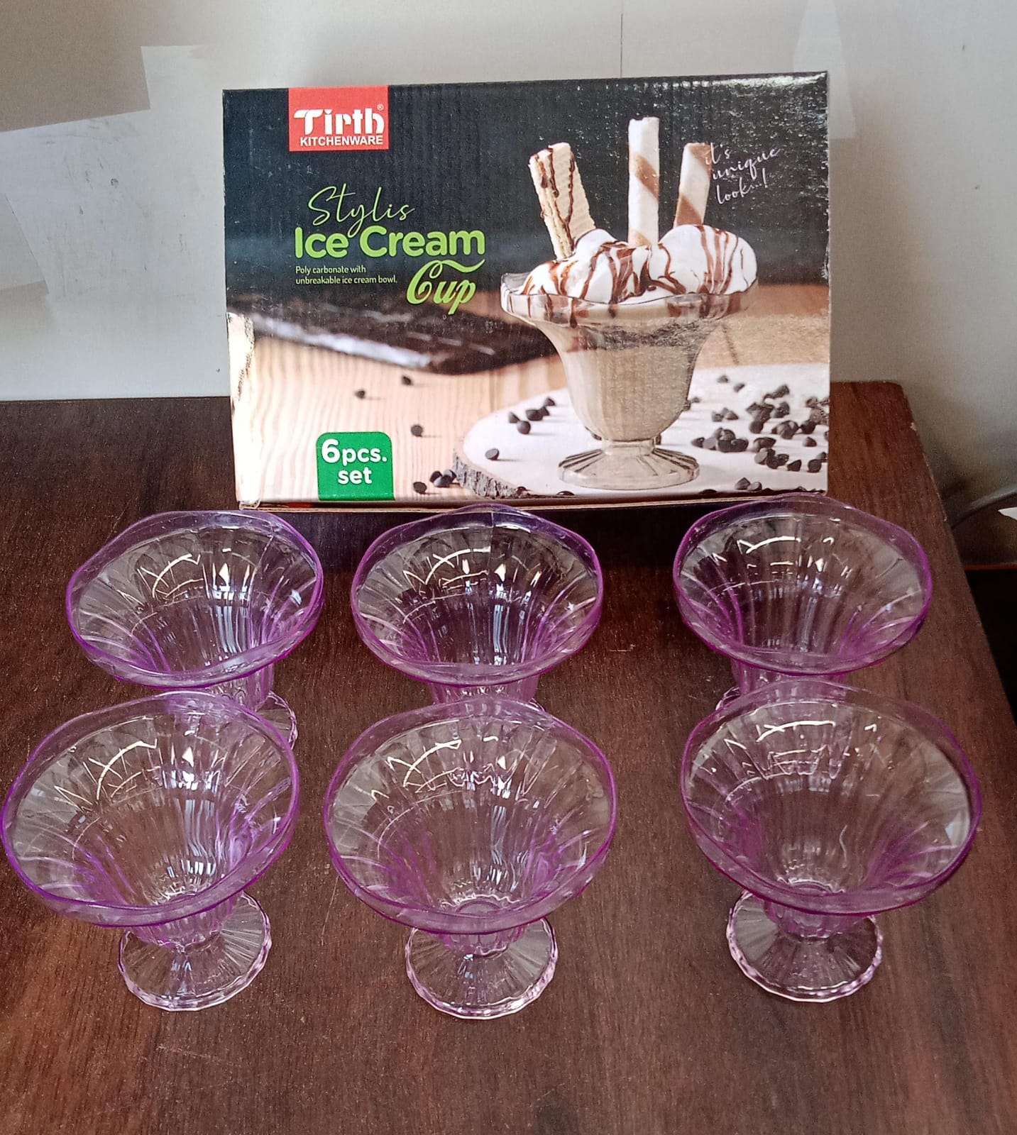 Crystal Plastic Ice-Cream Bowl Set – Serving Bowls (6 Pc) signaturekarts