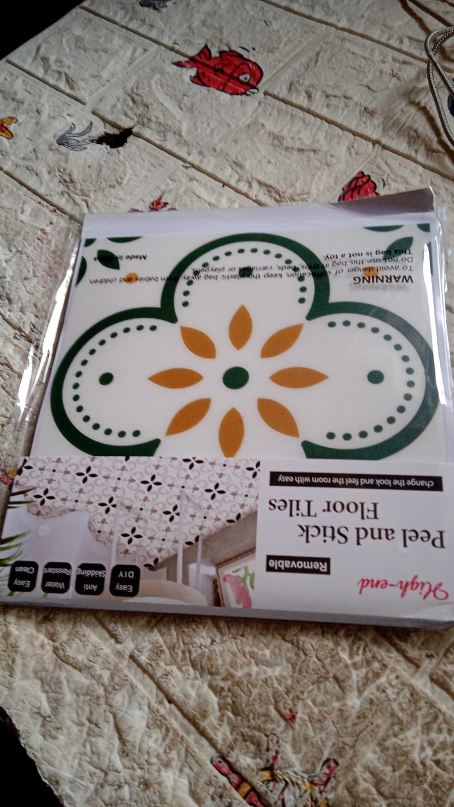 Peel & Stick 8×8 Inch Floor Tiles for Kitchen & Bathroom (10 Pc Set) signaturekarts