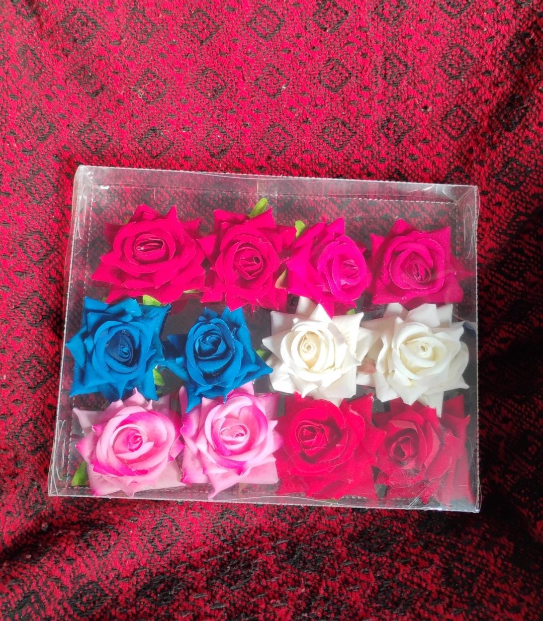 Colourful Flowing Flower Hair Pin (12 Pcs Set / Mix Color), Hair accessories Signaturekarts