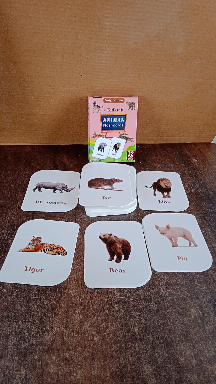 Kidkraft 32-Piece Animal Flash Cards Set Signature kart