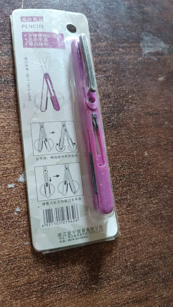 Pen Cut Compact Scissors in Pen Format, Pen-Style Portable Travel Scissors (1 Pc) Signaturekarts