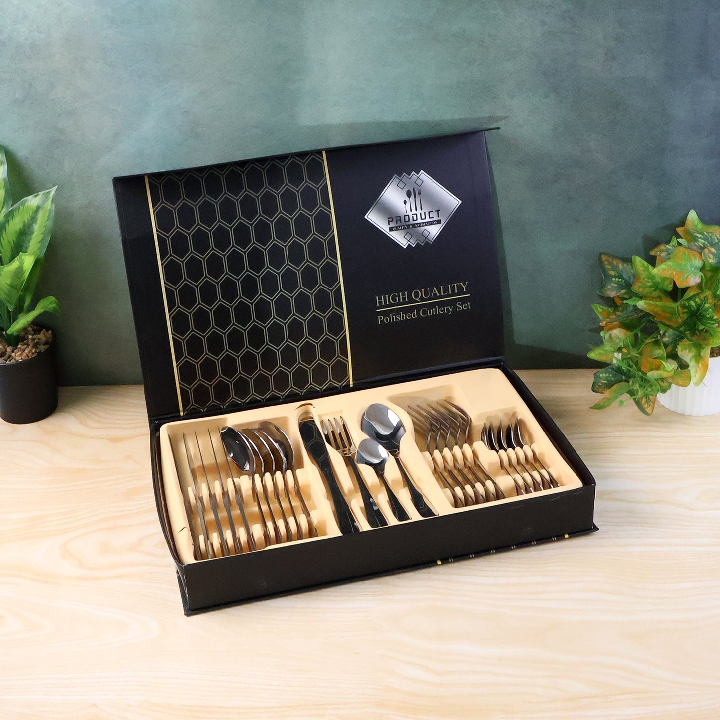 Premium Stainless Steel Polished Cutlery Set (24 Pc) signaturekarts